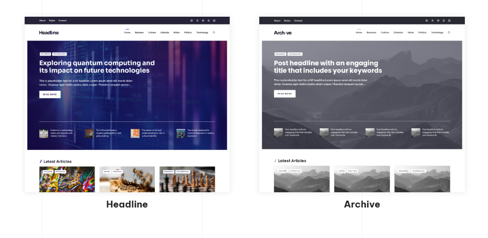 Typical GeneratePress demo content