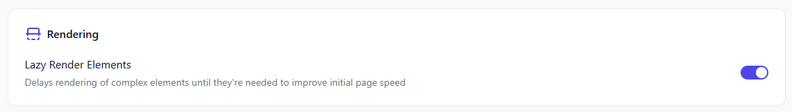 Lazy Render Elements