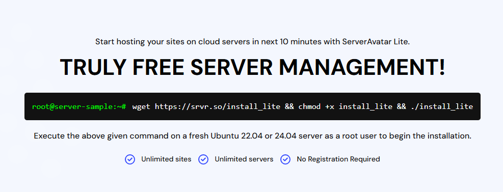 ServerAvatar Lite