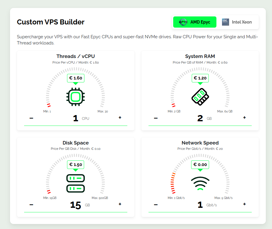 Webdock Custom VPS Builder