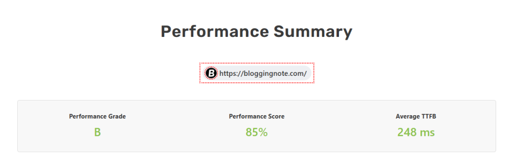 TTFB Performance Summary