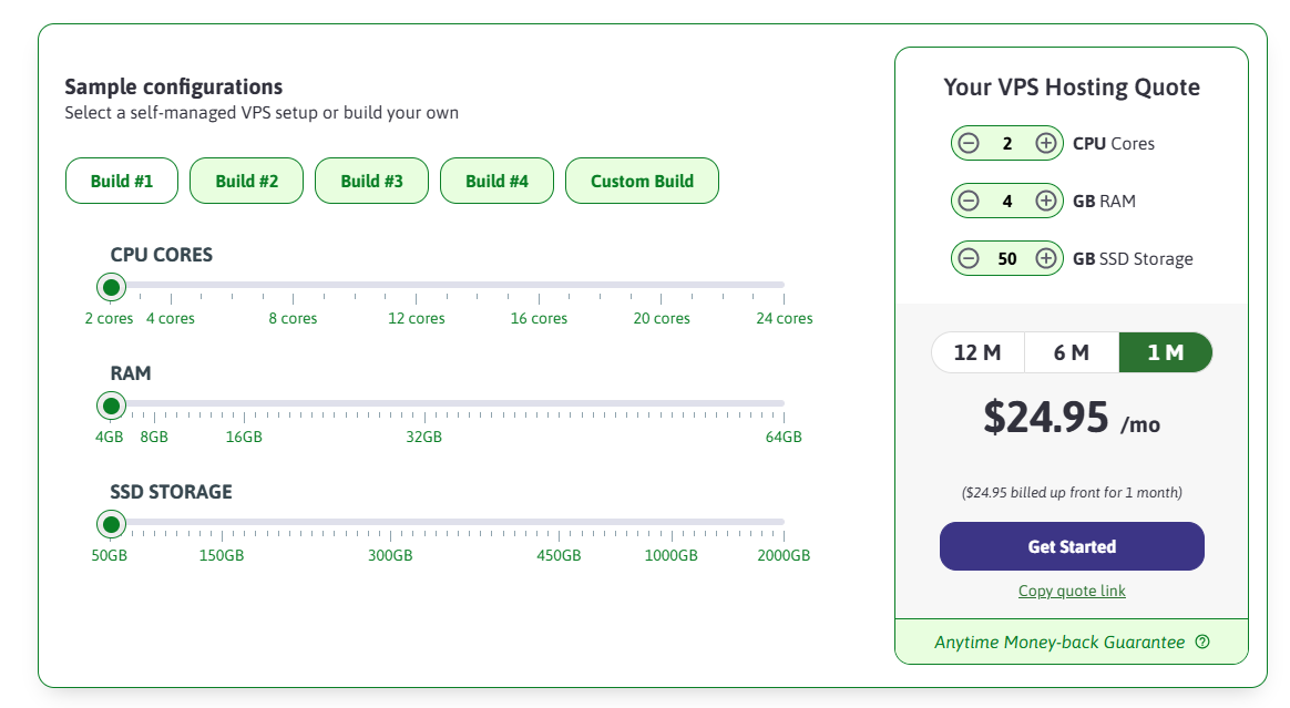 You can build with VPSs on ScalaHosting
