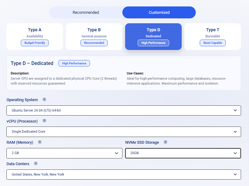 Custom VPS with Kamatera
